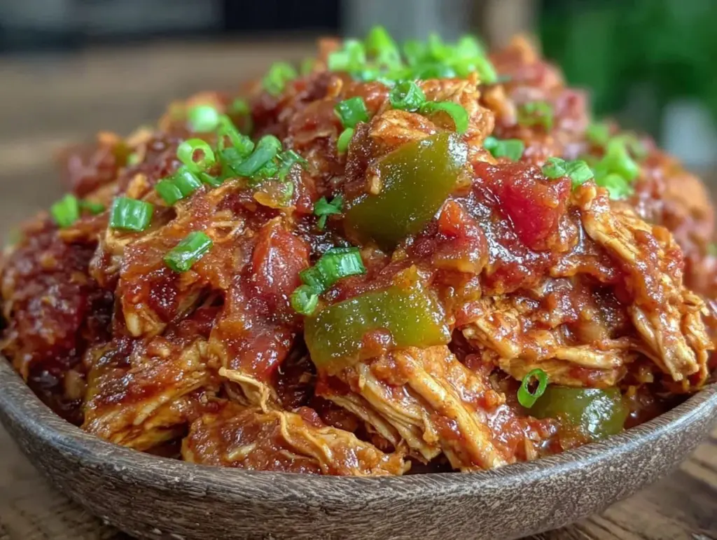 easy tender crockpot salsa chicken - featured image