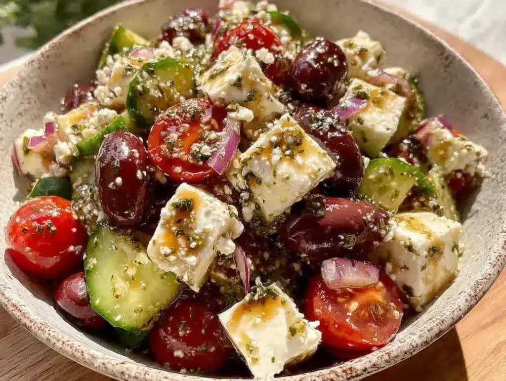 fresh greek salad recipe - featured image