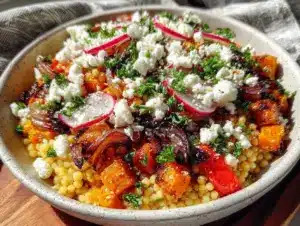 fresh israeli couscous salad - featured image