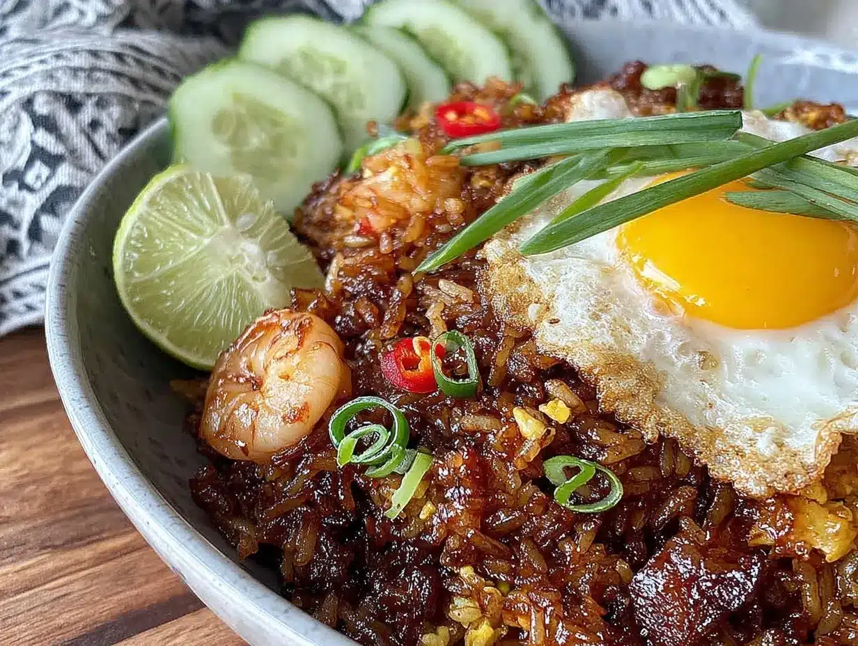 Indonesian nasi goreng fried rice preparation steps