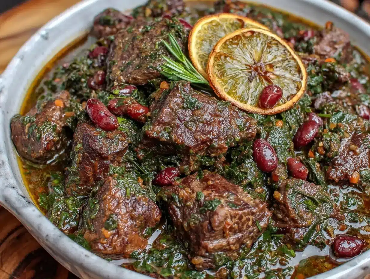 iranian ghormeh sabzi stew preparation steps