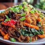 Korean japchae sweet potato noodle salad - featured image