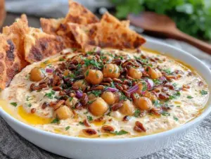 Lebanese fattet hummus soup - featured image