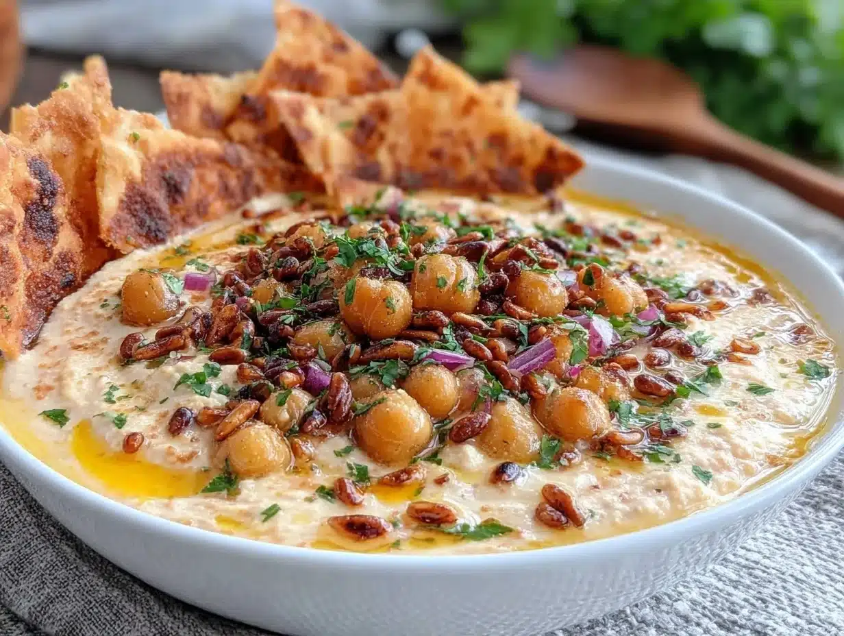 Lebanese fattet hummus soup - featured image