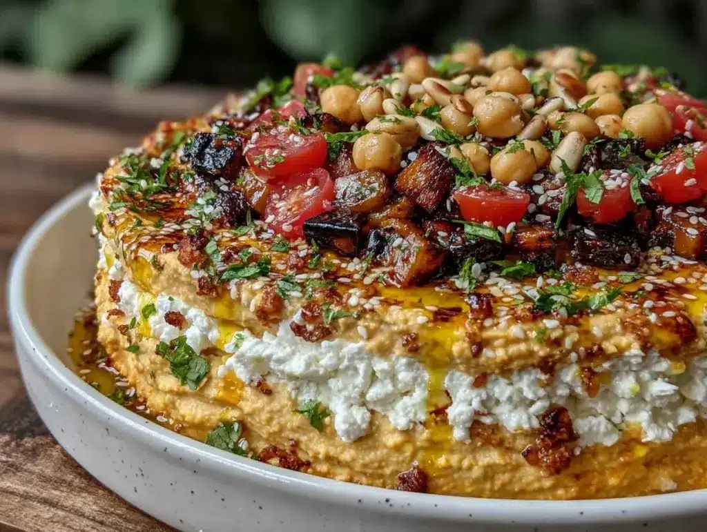 lebanese seven-layer hummus dip - featured image