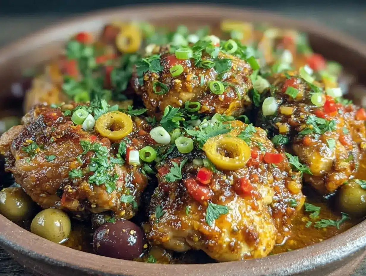 Moroccan chicken tagine preparation steps
