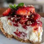 no bake strawberry cheesecake - featured image
