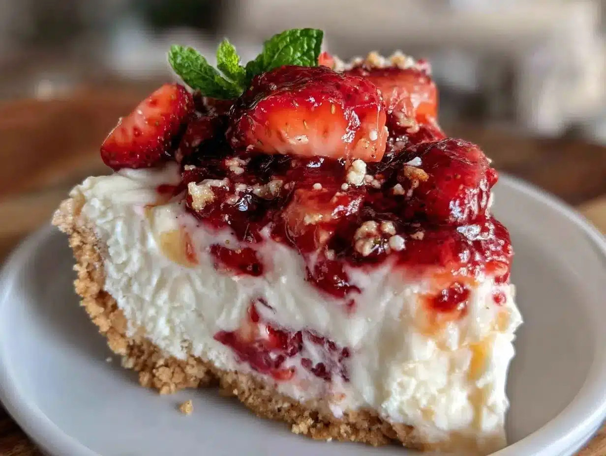 no bake strawberry cheesecake preparation steps