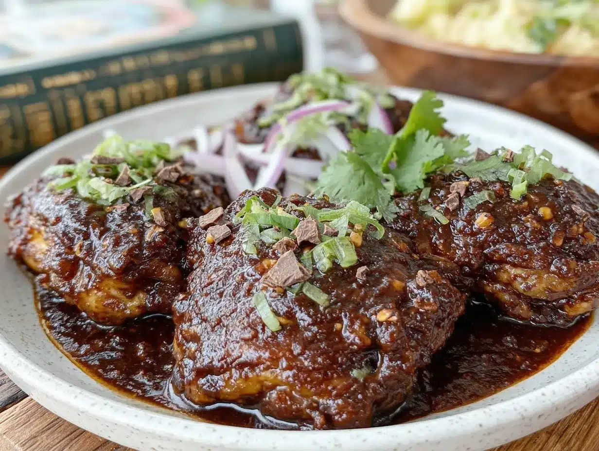 Oaxacan mole negro chicken preparation steps