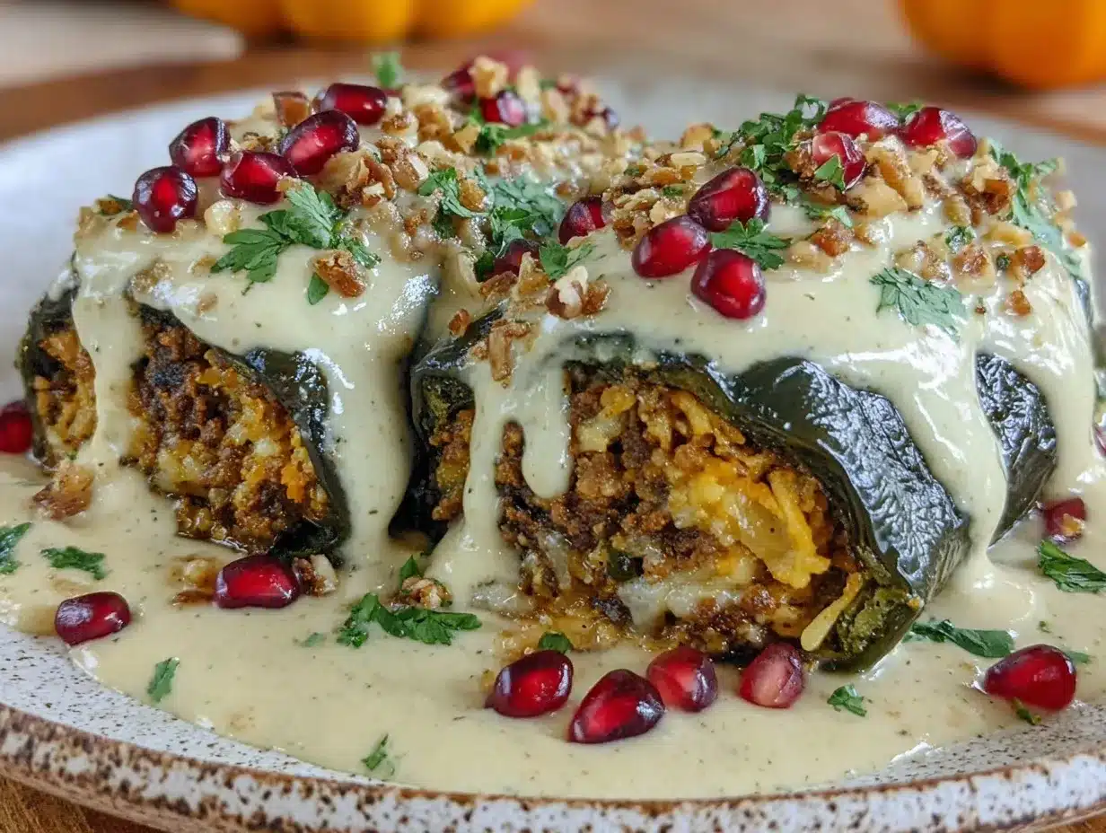 Puebla-style chiles en nogada preparation steps