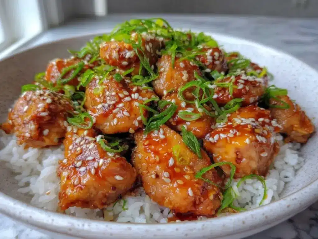 quick savory sesame ginger chicken - featured image