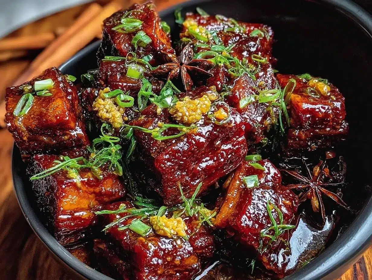 slow cooker chinese red braised pork belly preparation steps