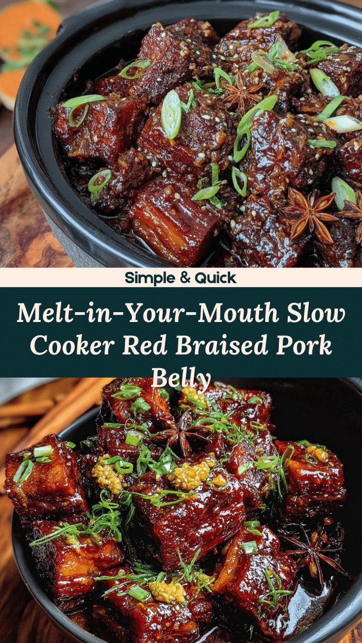 slow cooker chinese red braised pork belly recipe