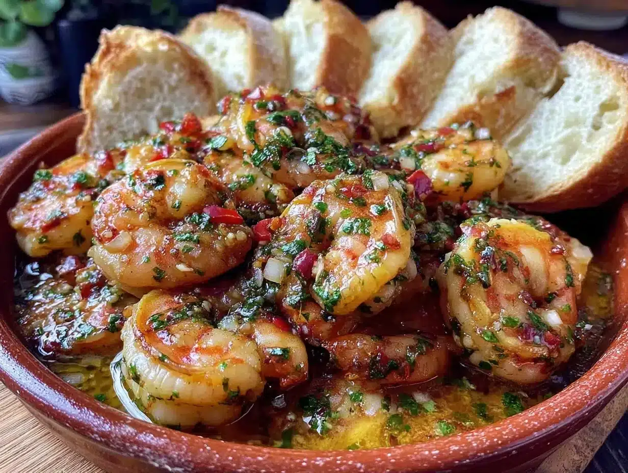 Spanish Garlic Shrimp preparation steps