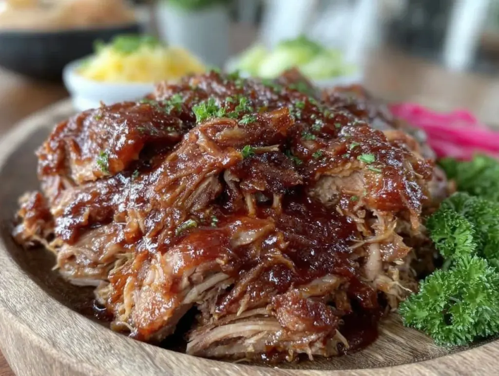 tender crockpot bbq pulled pork - featured image