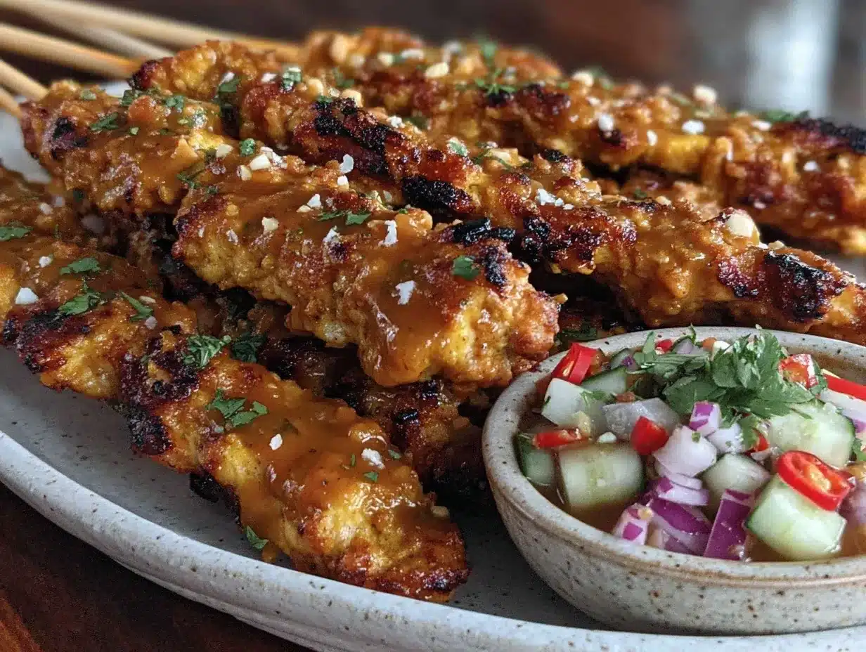 thai peanut chicken satay skewers preparation steps