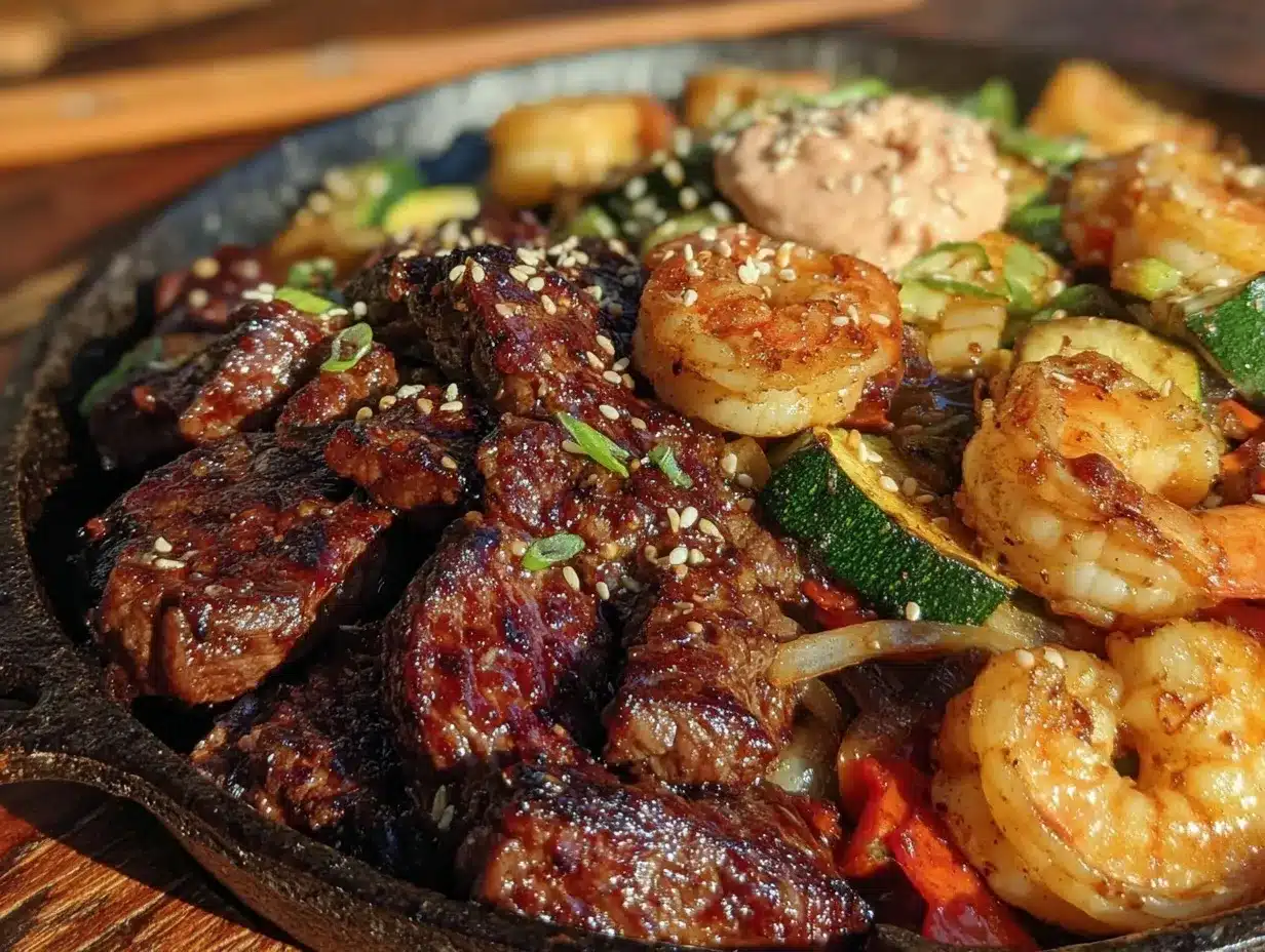 Blackstone hibachi steak and shrimp recipe preparation steps