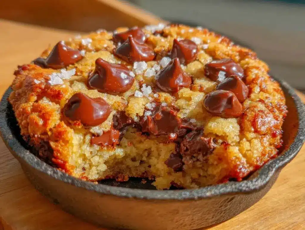 brown butter chocolate chip skillet cookie - featured image