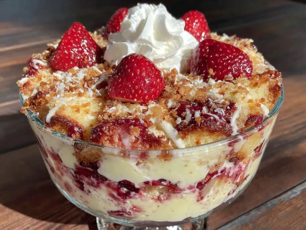 brown butter strawberry shortcake trifle preparation steps