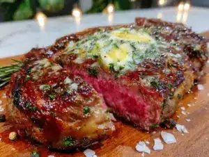 cast iron reverse sear ribeye steak - featured image