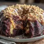 chocolate peanut butter bundt cake - featured image