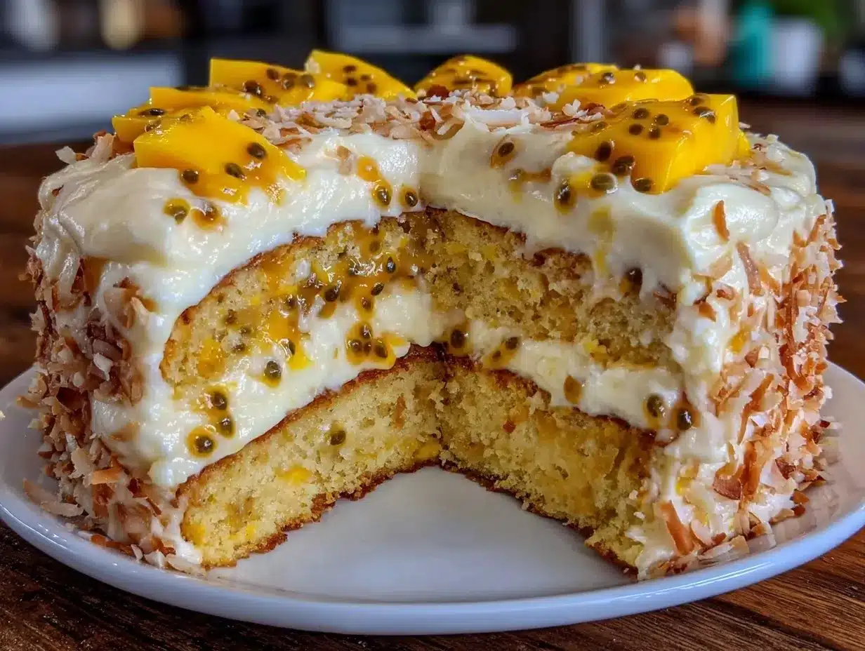 coconut mango layer cake preparation steps