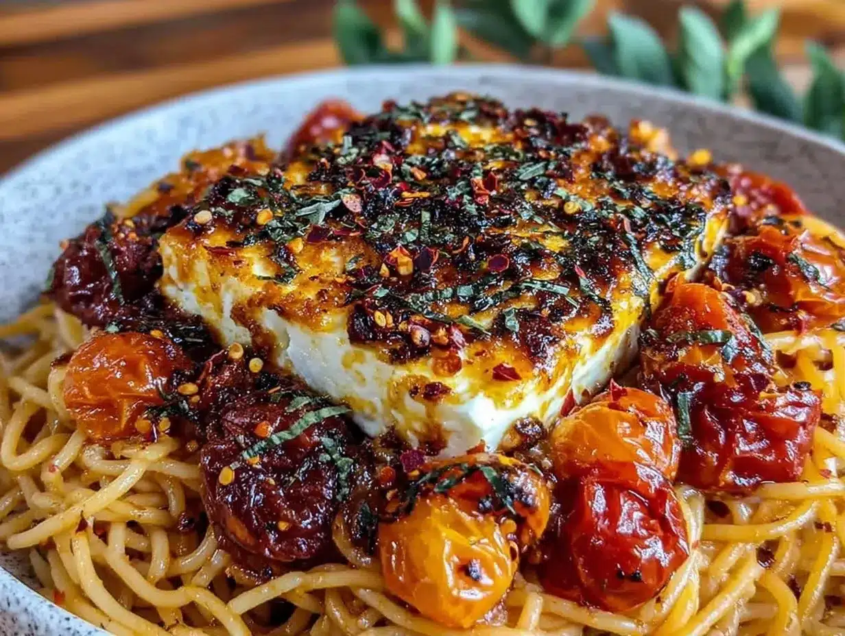 creamy baked feta tomato pasta preparation steps