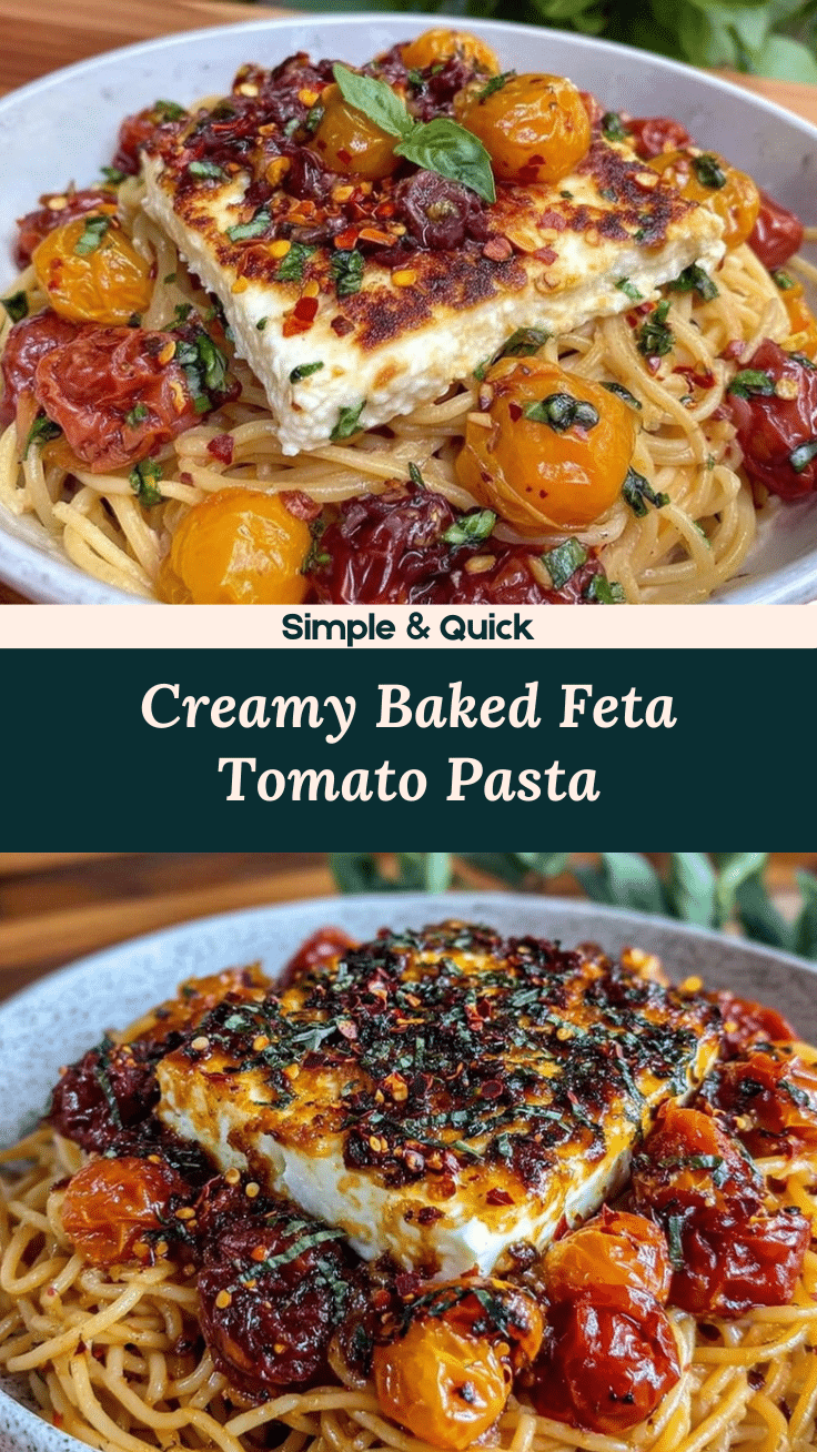 creamy baked feta tomato pasta recipe