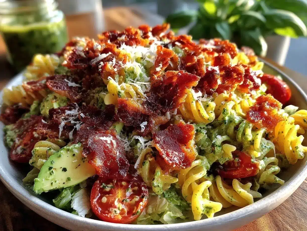 creamy BLT pasta salad preparation steps