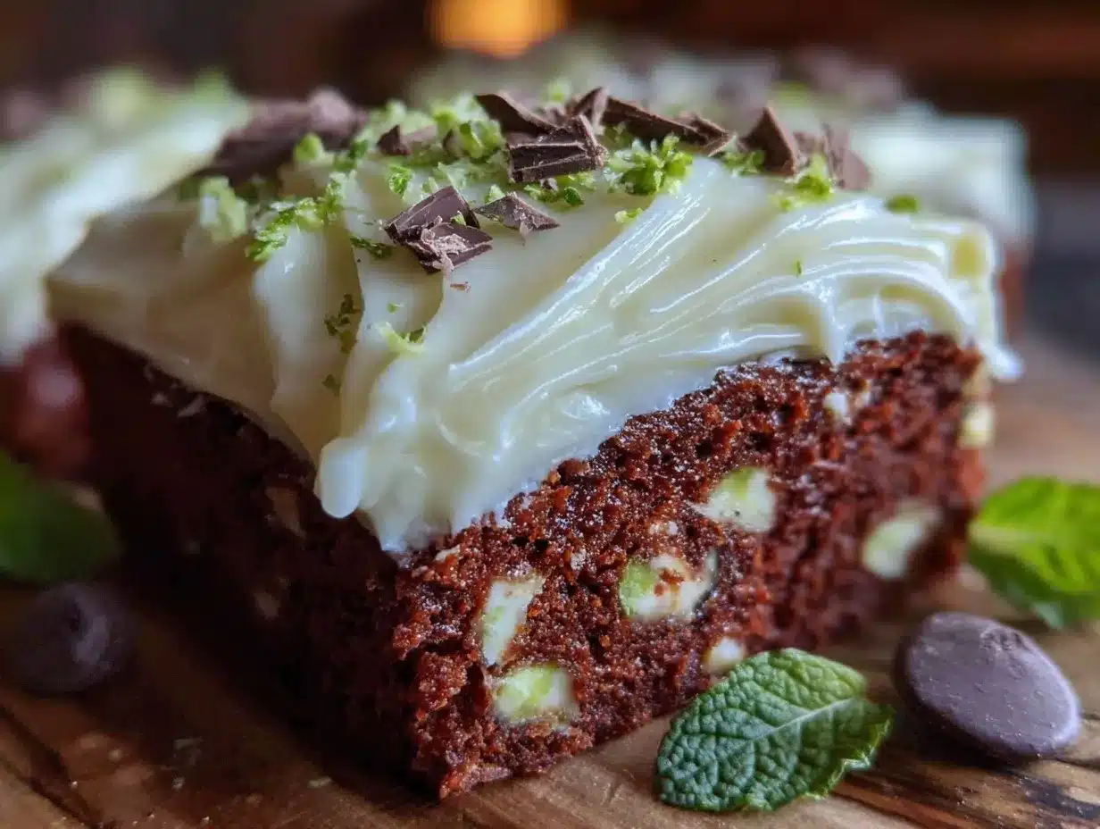 creamy mint chocolate chip sheet cake preparation steps