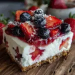 creamy no-bake stars and stripes cheesecake - featured image