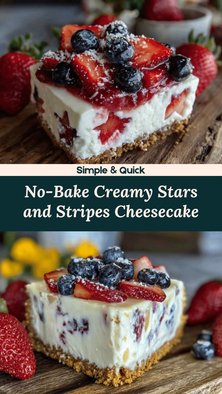 creamy no-bake stars and stripes cheesecake recipe