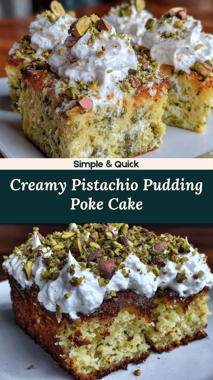 creamy pistachio pudding poke cake recipe
