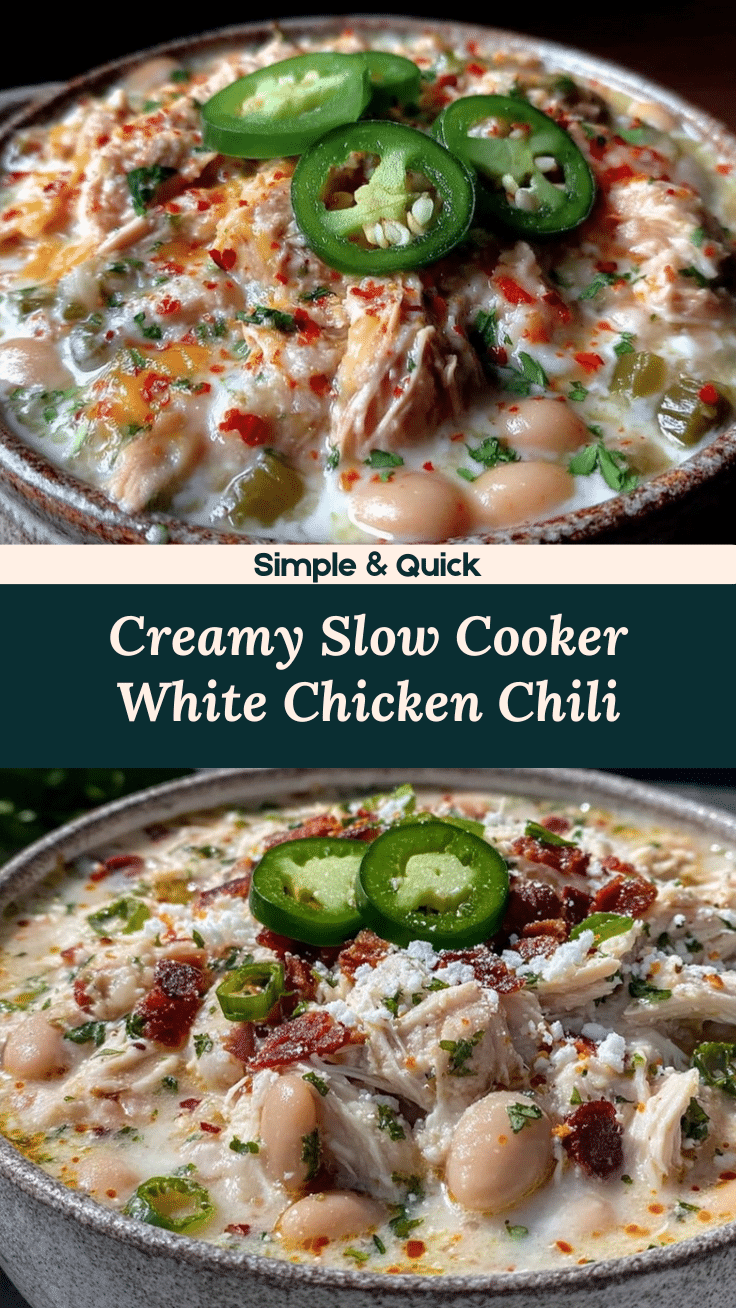 creamy slow cooker white chicken chili recipe