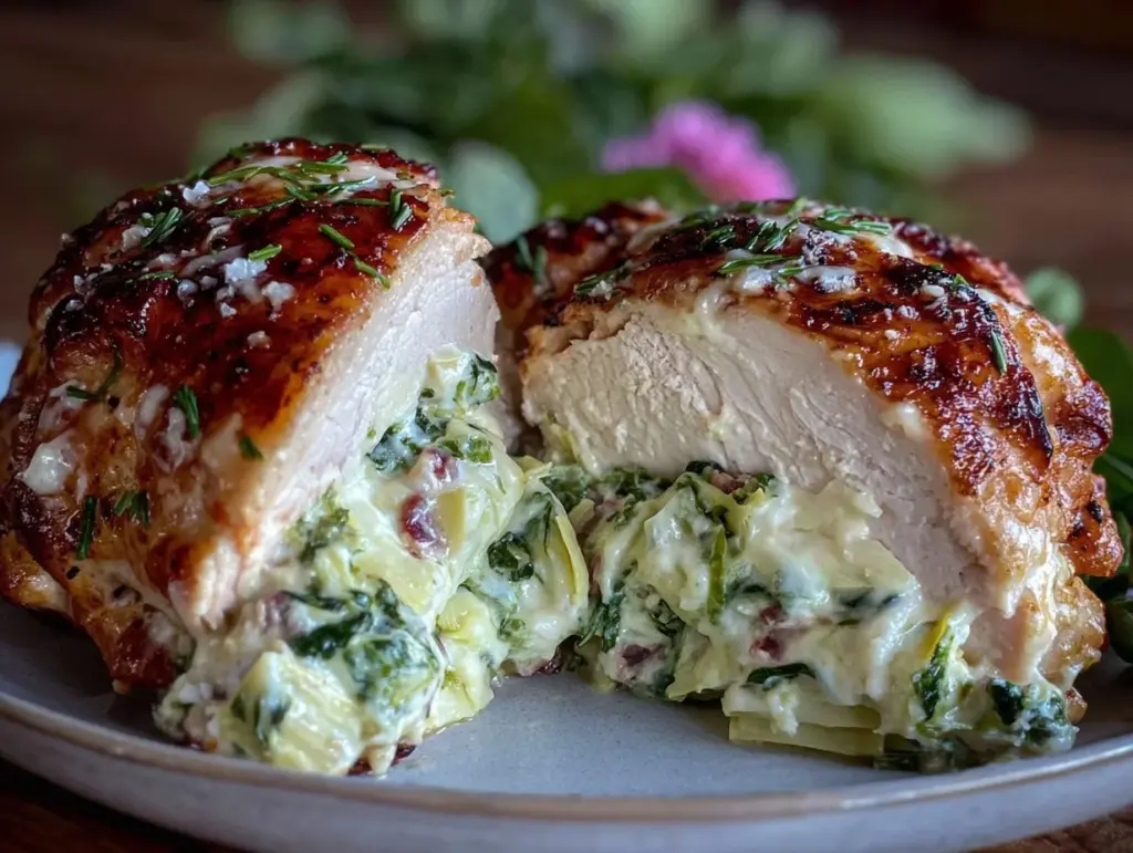 creamy stuffed chicken breast - featured image