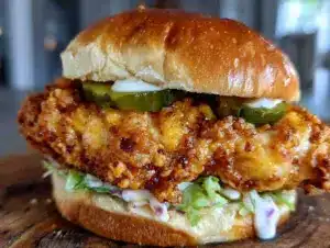 crispy air fryer chicken sandwich - featured image