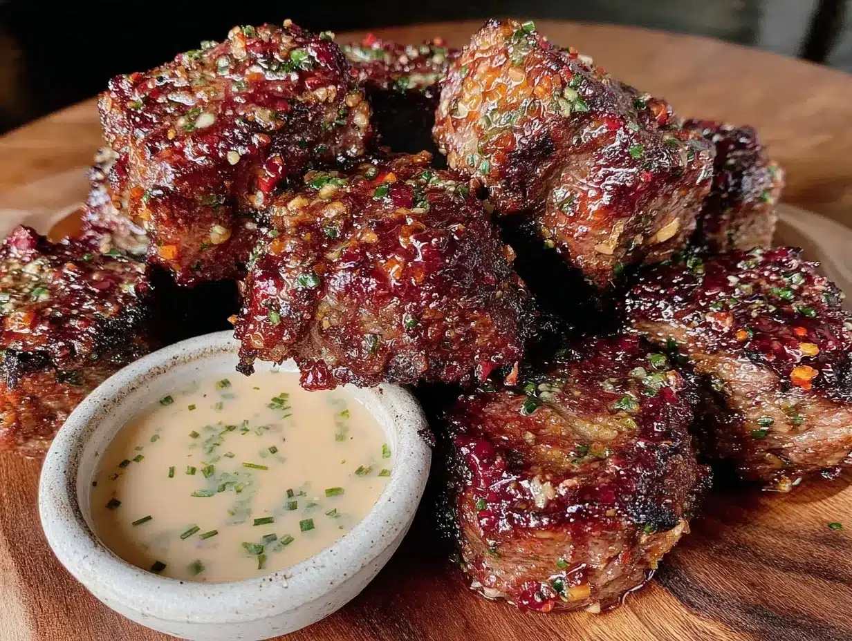 crispy air fryer garlic parmesan steak bites preparation steps