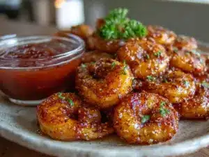 crispy air fryer honey old bay shrimp - featured image