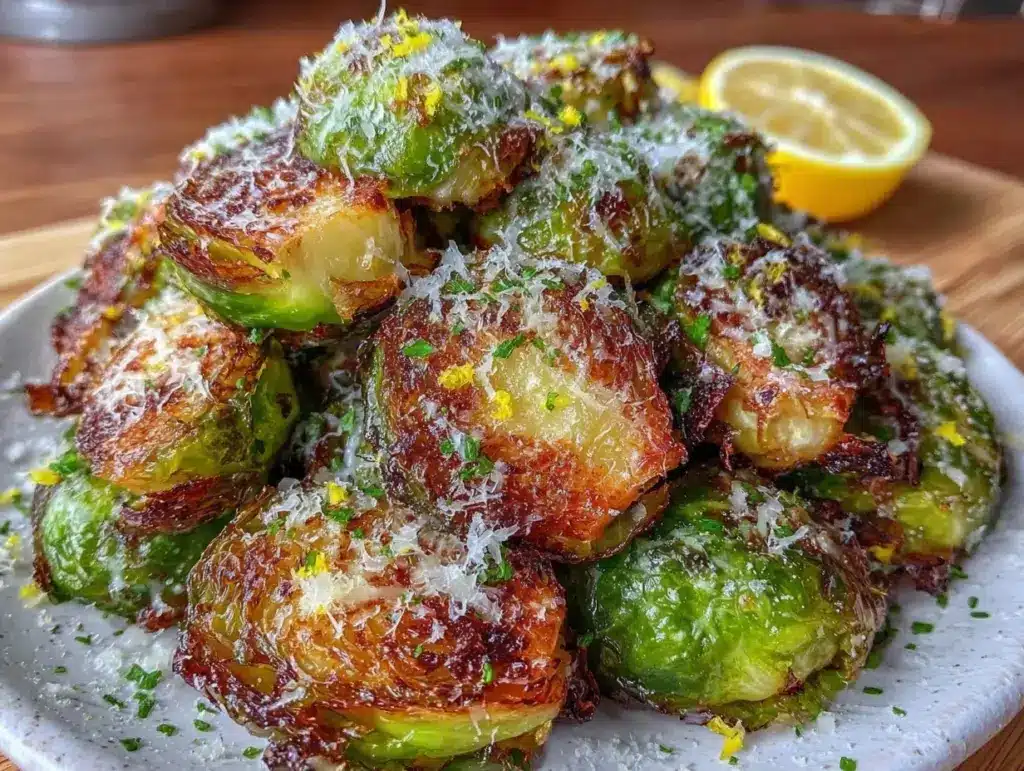 crispy air fryer smashed Brussels sprouts - featured image