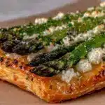 crispy cheesy puff pastry asparagus tart - featured image