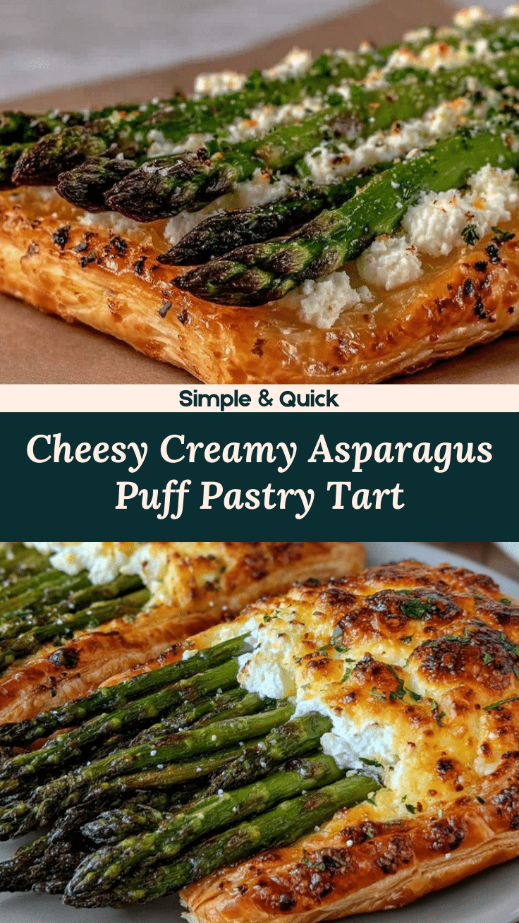 crispy cheesy puff pastry asparagus tart recipe