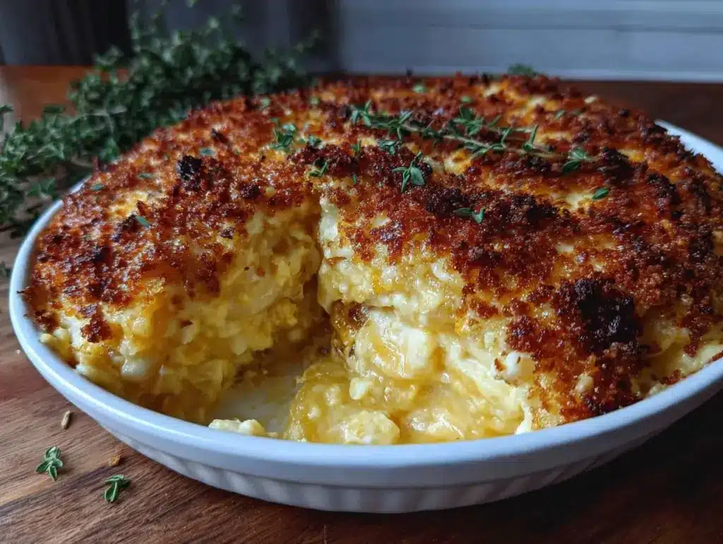 crispy gruyere scalloped potatoes au gratin - featured image