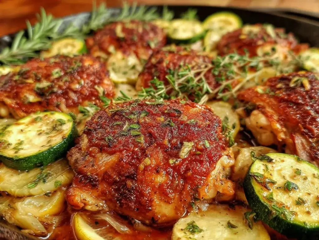 crispy one-pan lemon herb chicken thighs - featured image