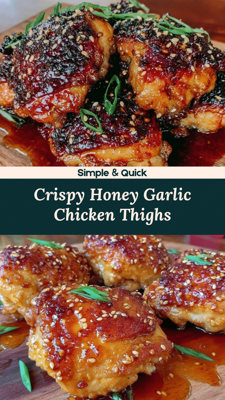 crispy oven baked honey garlic chicken thighs recipe