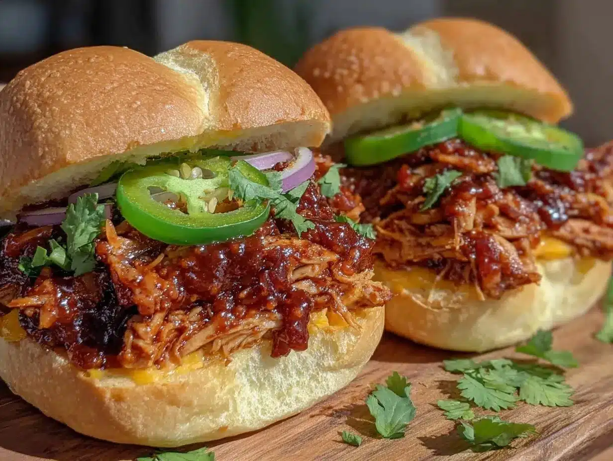 crockpot bbq pulled chicken sandwiches preparation steps