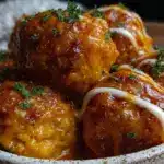 crockpot honey buffalo chicken meatballs - featured image