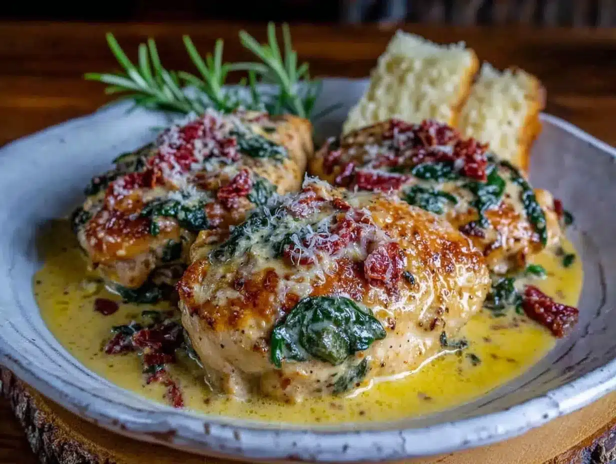 easy creamy Tuscan chicken preparation steps