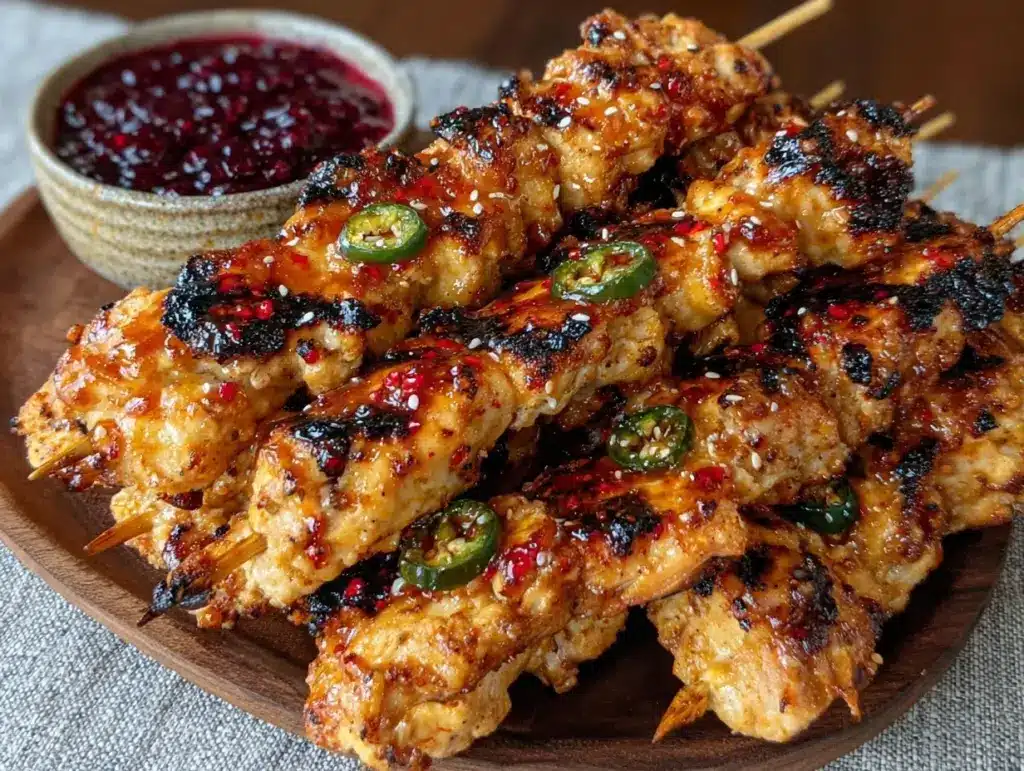 firecracker jalapeño honey chicken skewers - featured image
