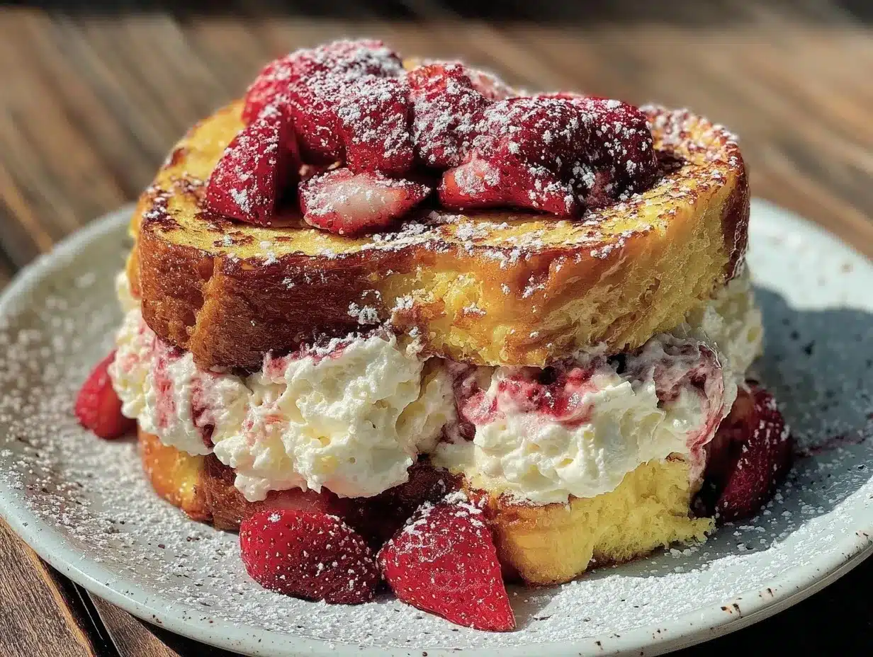 fluffy strawberry shortcake french toast preparation steps