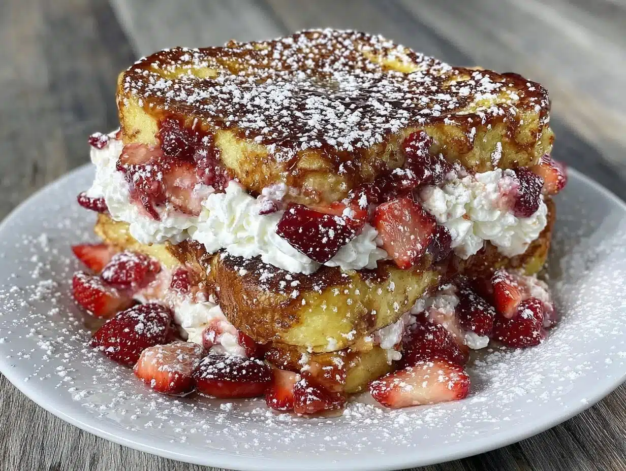fluffy strawberry shortcake french toast - featured image